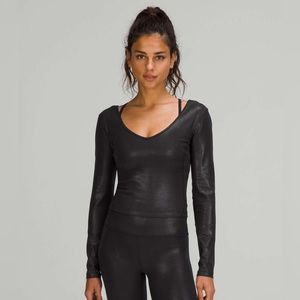 Shiny Black Long Sleeve Lululemon Align Top